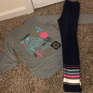 Girls leggings and long sleeve shirt set